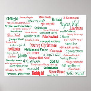 Poster Paix Coexister Joyeux Noël Nombreuses langues
