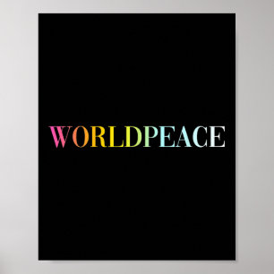 Poster Paix dans le monde (texte coloré)