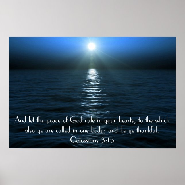 Poster Paix de Dieu verset biblique Colossiens 3:15 Poste (Devant)