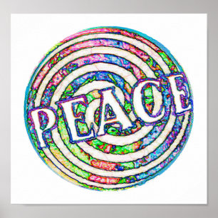 Poster Paix du cercle spiral