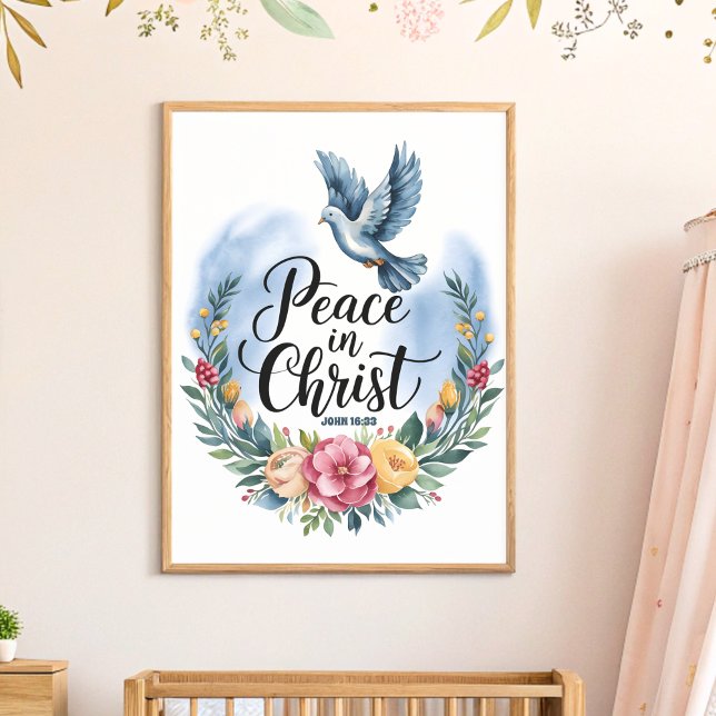 Poster Paix en Christ Boho Christian Nursery Wall Art (Créateur téléchargé)