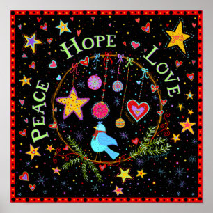 Poster "Paix, Espoir, Amour" Inspirivity