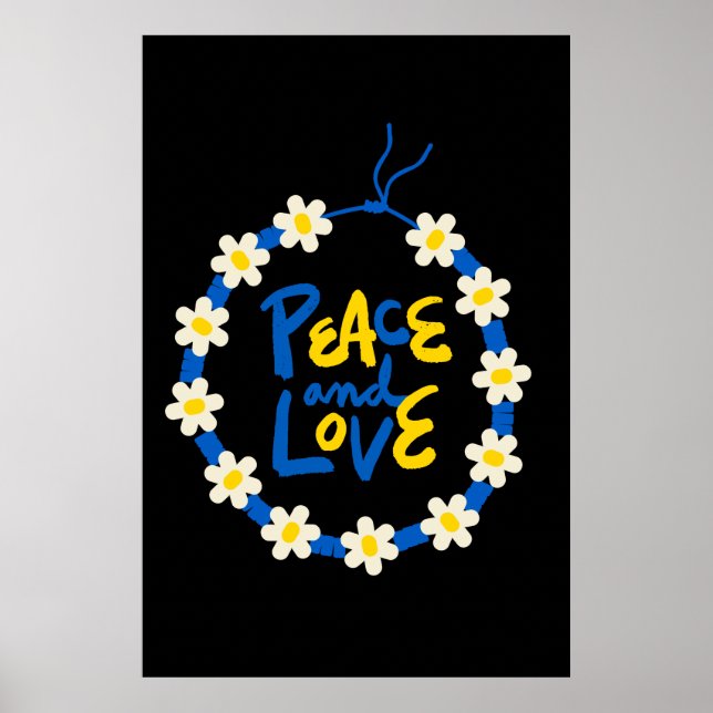 Poster Paix et amour Ukraine Fleur Wreath (Devant)