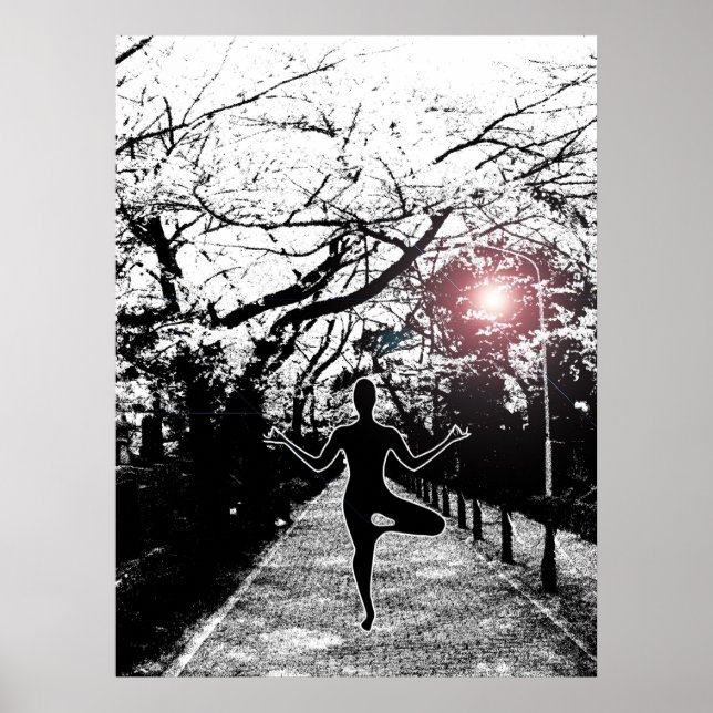 Poster Paix et équilibre - Oeuvre de Yoga (Devant)