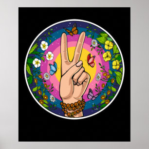 Poster Paix hippie