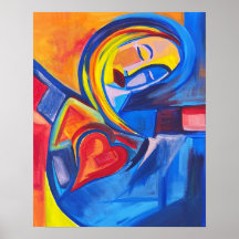"Paix" Peinture Abstraite Portrait d'Art