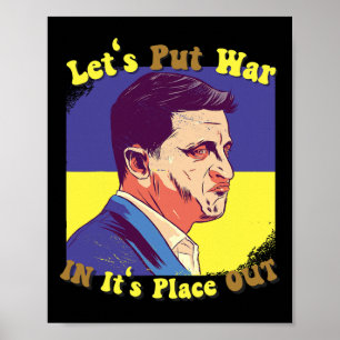 Poster Paix pour les Ukrainiens Mettons la guerre à sa pl