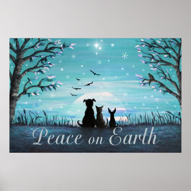 Poster Paix sur Terre Coucher de soleil d'hiver (Devant)