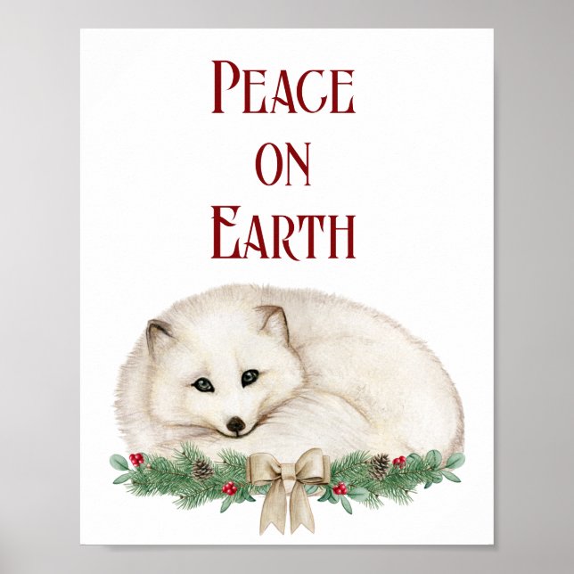 Poster Paix sur Terre Vacances White Fox (Devant)