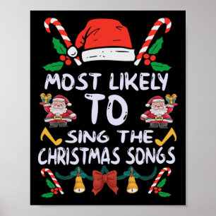 Poster Pajama De Noël Familial Le Plus Susceptible De Cha