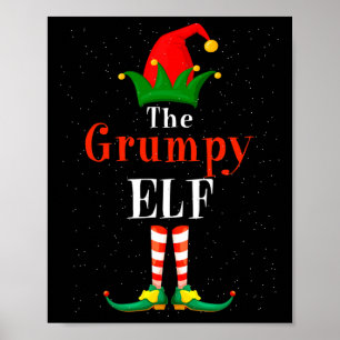 Poster Pajama Elfe Grumpy Famille de Noël Correspondant G