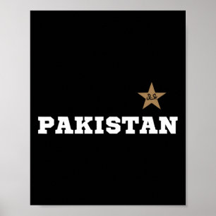 Poster Pakistan Drapeau Pakistan Étoile Cricket Hommes Fe