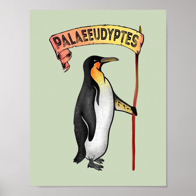 Poster Palaeeudyptes Pingouin disparu (Devant)