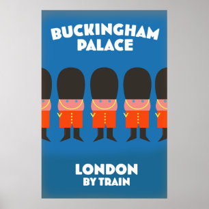 Poster Palais Buckingham Londres en train