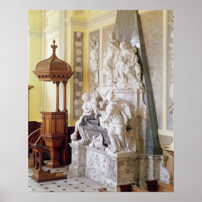 Poster Palais de Blenheim, la chapelle, c.1705 (Devant)