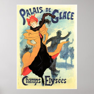 Poster PALAIS DE GLACE Champs Elysées Vieux Jules Cheret