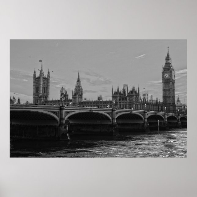 Poster Palais de la tour Big Ben de Westminster (Devant)
