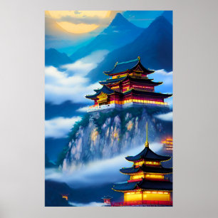 Poster Palais de montagne chinois