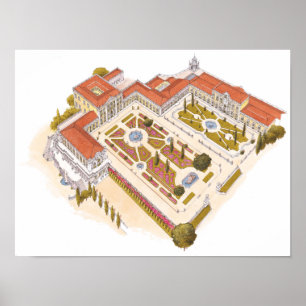 Poster Palais de ressortissant de Queluz. Lisbonne