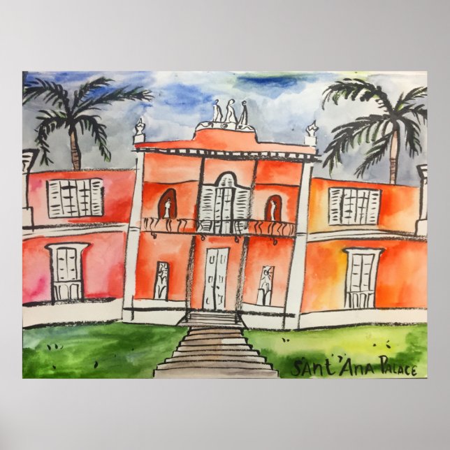 Poster Palais de Sant'Ana Açores Ponta Delgalda São Migue (Devant)
