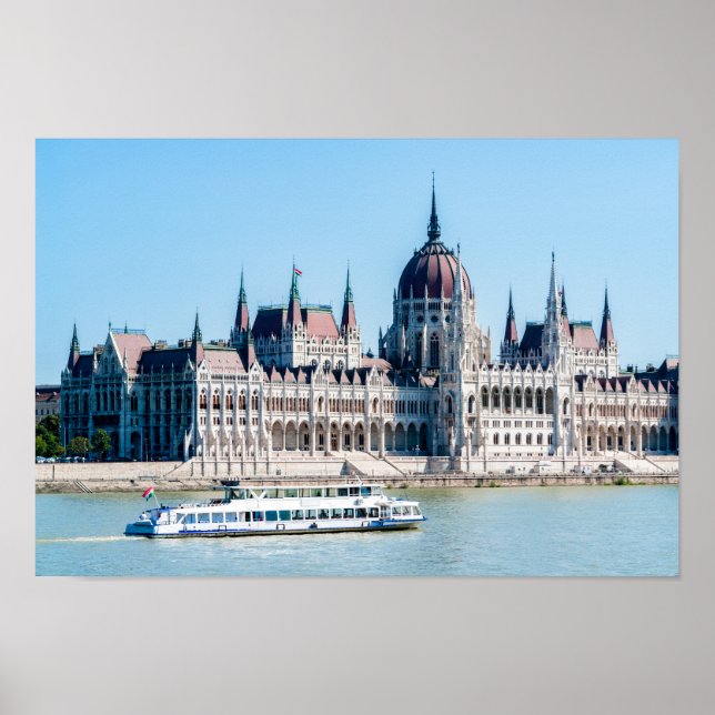 Poster Palais du Parlement hongrois à Budapest (Devant)