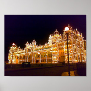 Poster Palais Mysore éclairé