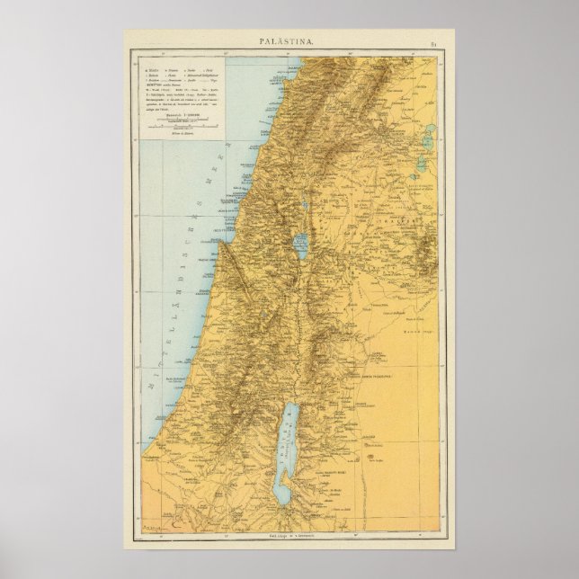 Poster Palastina - Carte de l'Atlas palestinien (Devant)