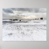 Pale foamy ocean seascape, Iceland