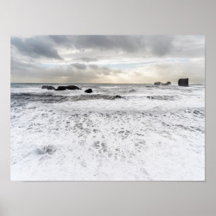 Poster Pale foamy ocean seascape, Iceland