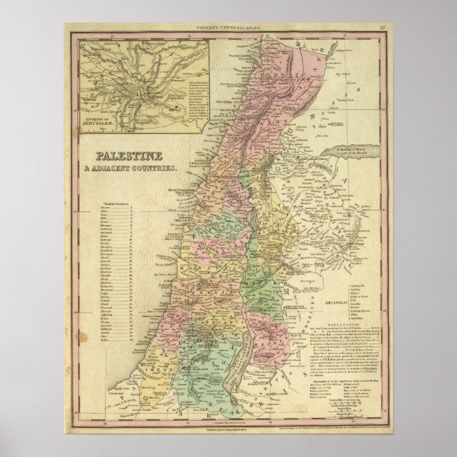 Poster Palestine et pays limitrophes (Devant)