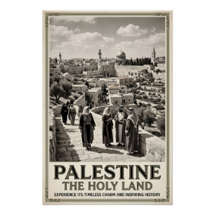 Poster Palestine La Terre Sainte Art de Voyage Rétro