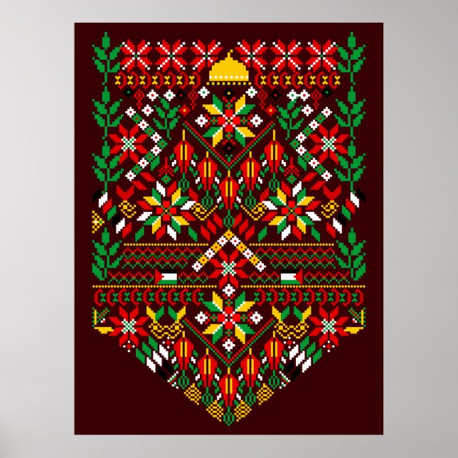 Poster Palestine Tatreez Broderie traditionnelle (Devant)