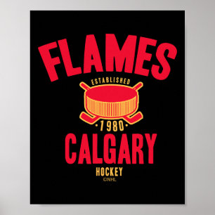 Poster Palet de hockey Calgary Flames Blanc Officiellemen