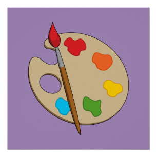 Poster Palette Artiste avec pinceau