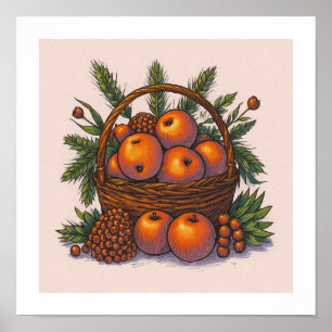 Poster Palette de couleurs distinct : Pommes orange trans