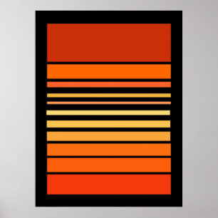 Poster Palette de lignes de couleur orange