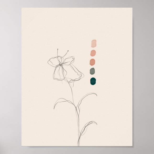 Poster Palette Florale et Couleur japonaise (Devant)