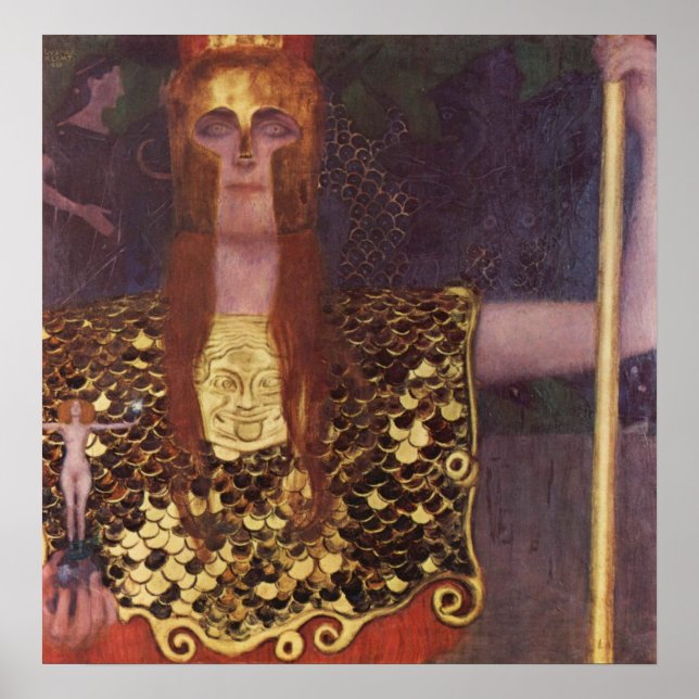 Poster Pallas Athena par Gustav Klimt (Devant)