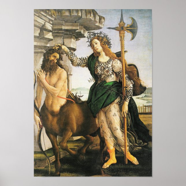 Poster Pallas & Centaur, Art Renaissance Botticelli (Devant)