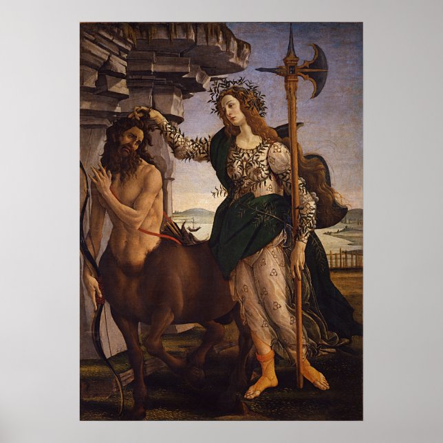 Poster Pallas et le Centaur par Botticelli (Devant)