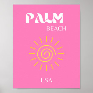 Poster Palm Beach, Art Voyage, Preppy, Rose