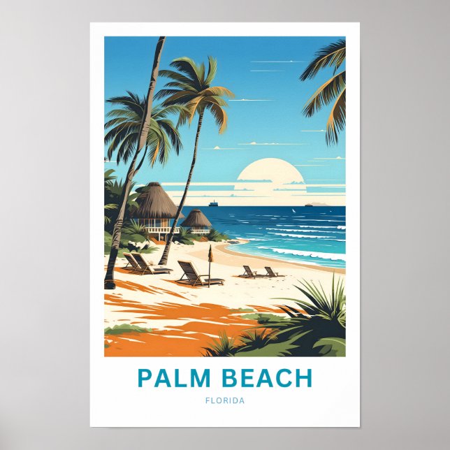 Poster Palm Beach Floride Imprimer Voyage (Devant)