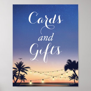 Poster Palm Beach String Lights Card and Gifts Sign