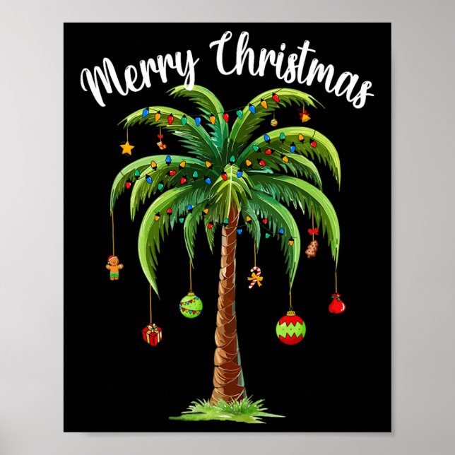 Poster Palm de Noël Arbre Plage Tropicale Hawaii Wom (Devant)