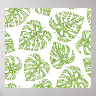 Poster Palm Exotique Feuilles Vintage