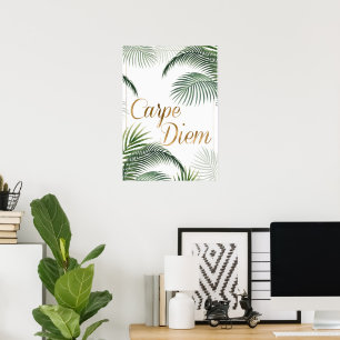 Poster Palm Feuilles Carpe Diem