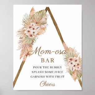 Poster Palm Séché Boho Trendy Pampas Grass Momosa Bar