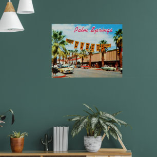 Poster Palm Springs, California vintage 1950 photograph