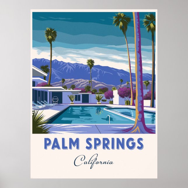 Poster Palm Springs Californie vintage (Devant)