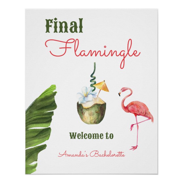 Poster Palm Springs Dernière Flamingle Bachelorette Party (Devant)